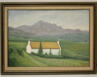 Tableau Maison De Campagne Dans Un Paysage De Montagne Signé A. Carson