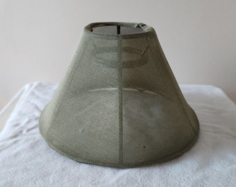 Small Vintage 6 1/2" Wide Olive Green Fine Metal Mesh Lamp Shade 2