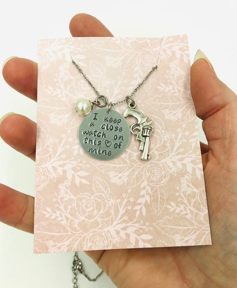 I Keep A Close Watch On This Heart Of Mine Hand Stamped Silver Etsy