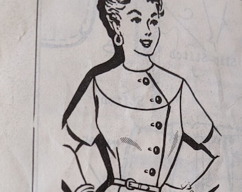 1956 Mail Order Sue Burnett Pattern 8428 Size 14 Bust 32 Waist 26 Hips 35 Sew a Slim Fitted Sheath Dress Complete unused pattern
