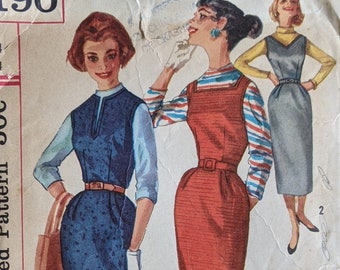 1957  Misses Jumper Sewing Pattern Size 14 Bust 34 SIMPLE TO MAKE Simplicity #2190 Uncut pattern