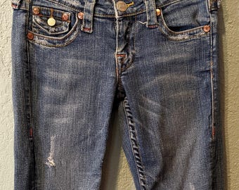 Y2K True Religion World Tour #503 Women's Jeans Twisted Seam Flare Size 25