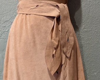 70's Fashionable Ultrasuede Wrap Skirt & Vest Samuel Robert by Peter Hatsi Androu Skirt Size 4, Vest Size 10 from Harzfeld's