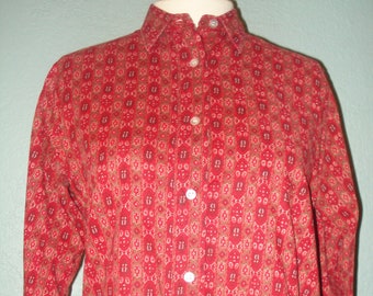 1950's Bud Berma Women's Button down Blouse Size Small Made in USA