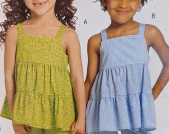 Child's See & Sew Easy to sew Ruffle top, shorts, Capris  Size 2,3,4,5 Butterick Sewing Pattern B5009 New uncut