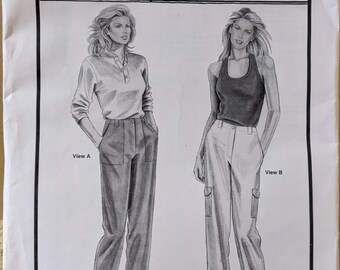 Stretch & Sew Sewing Pattern #766 to make a pair of Cargo Pants Hip Size 32-48 Uncut pattern