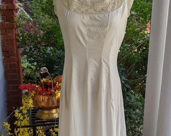 A Tiered Lace petticoat slip worn by a US Diplomat's Mother in the 1900's Authentic Antique Cotton Slip Size Medium Originally made in China