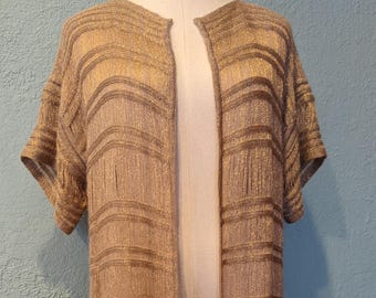 Missoni Gold Sparkle Knit Cardigan/Duster Size 38/US 8 Short Sleeve