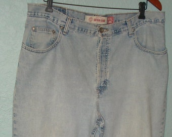 Vintage GAP Blue Jeans 1990's Size 16 Long Loose Fit Jeans Button Up Fly High Waist Mom Jeans