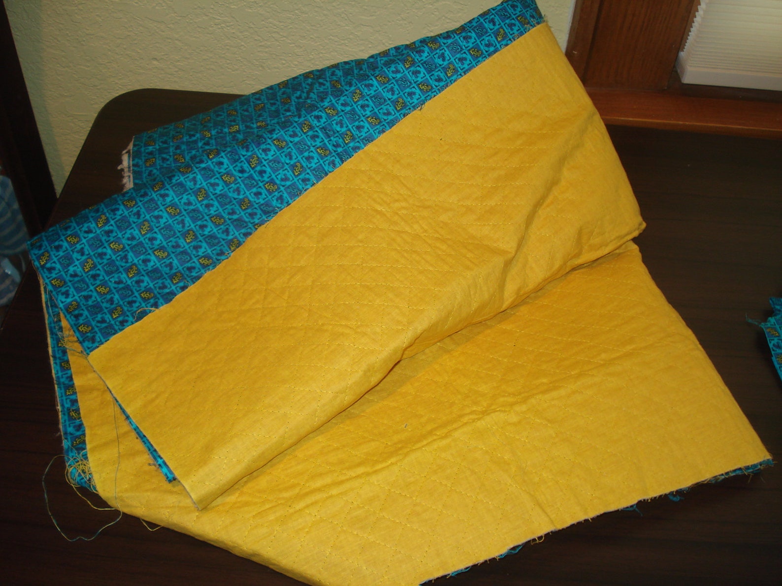 Double sided pre Quilted Fabric reversible with matching Etsy