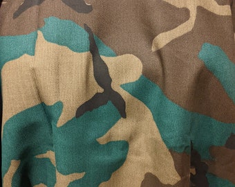 One piece of Camo Cotton Fabric a total of  2 yards 3 inches 62 inch wide Brown, Green, Black