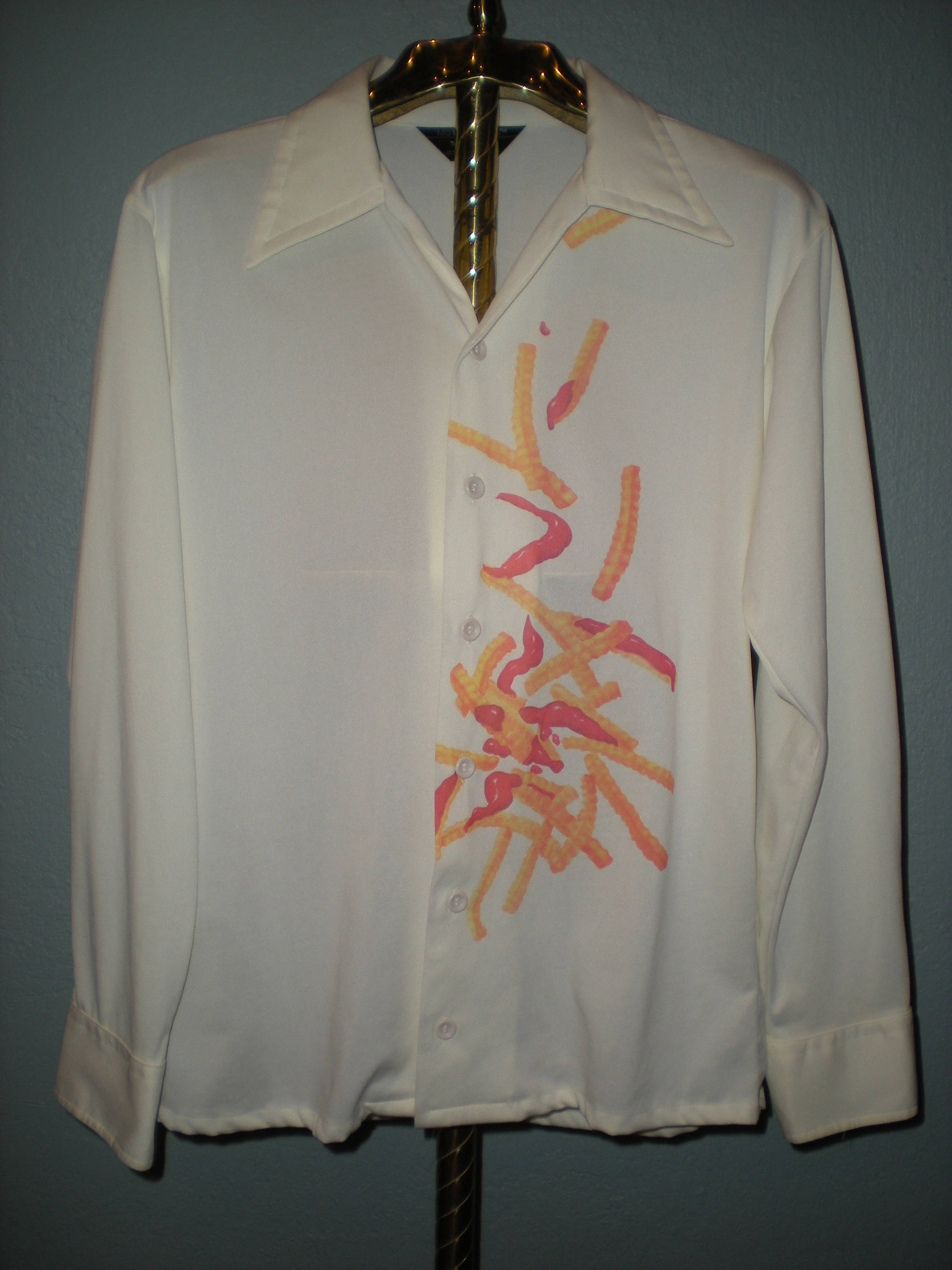 Vintage 70s JC Penney Mens Tapered Polyester Shirt Size M