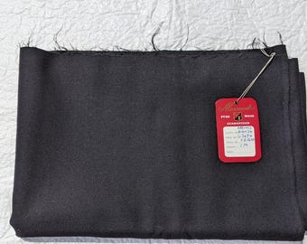 One piece of Alexandre Pure Wool Fabric Black Measures 36" by 60" Cloth No. Harvard 46034