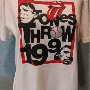 Rolling Stones Vintage Tee Stones Throw 1994 Tour 1 & 3 augustus Concert op RFK plus 4 Major League Baseball Games Maat Groot