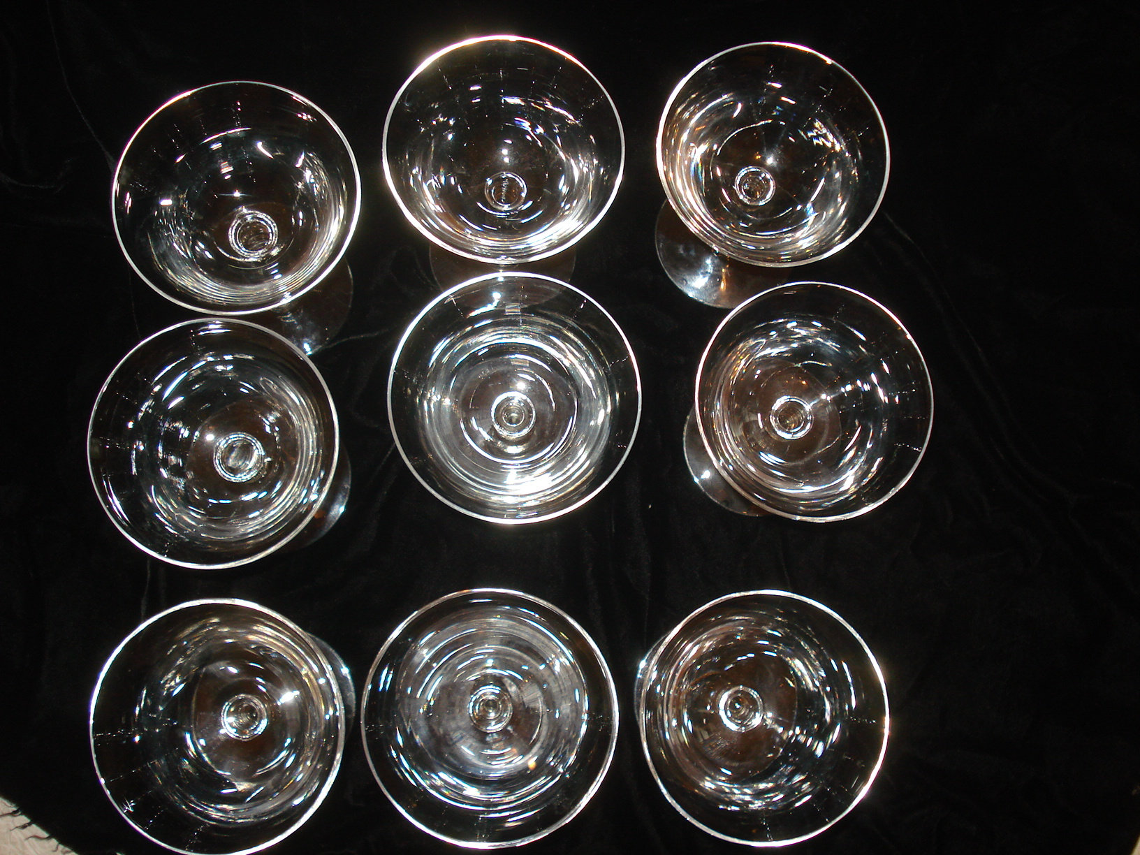 9 Vtg. Imperial Glass Candlewick Champagne, Liquor, or dessert Stem