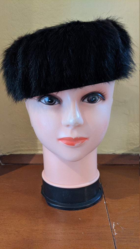 Vintage Mink Fir Angled Pillbox Hat Vintage Mink Fur Pillbox Hat Reggi of Wilshire 50 main image 4