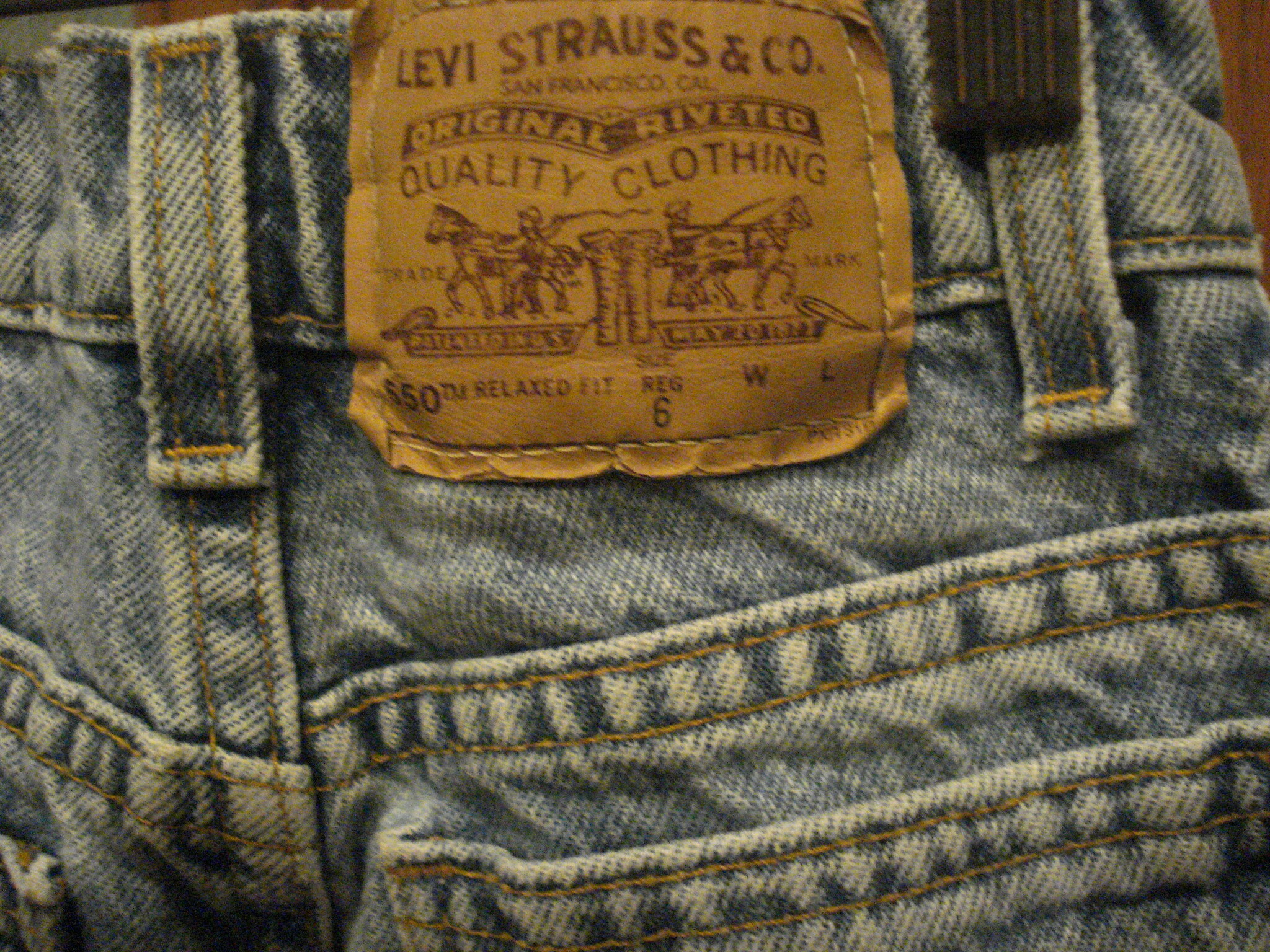 levis jeans size table