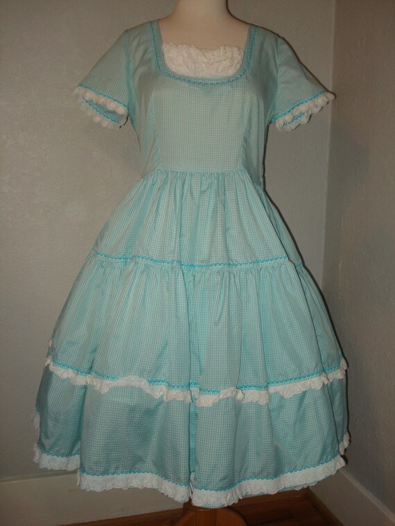 Vintage Gingham Square Dance Dress Petticoat Slip Size 12 Etsy