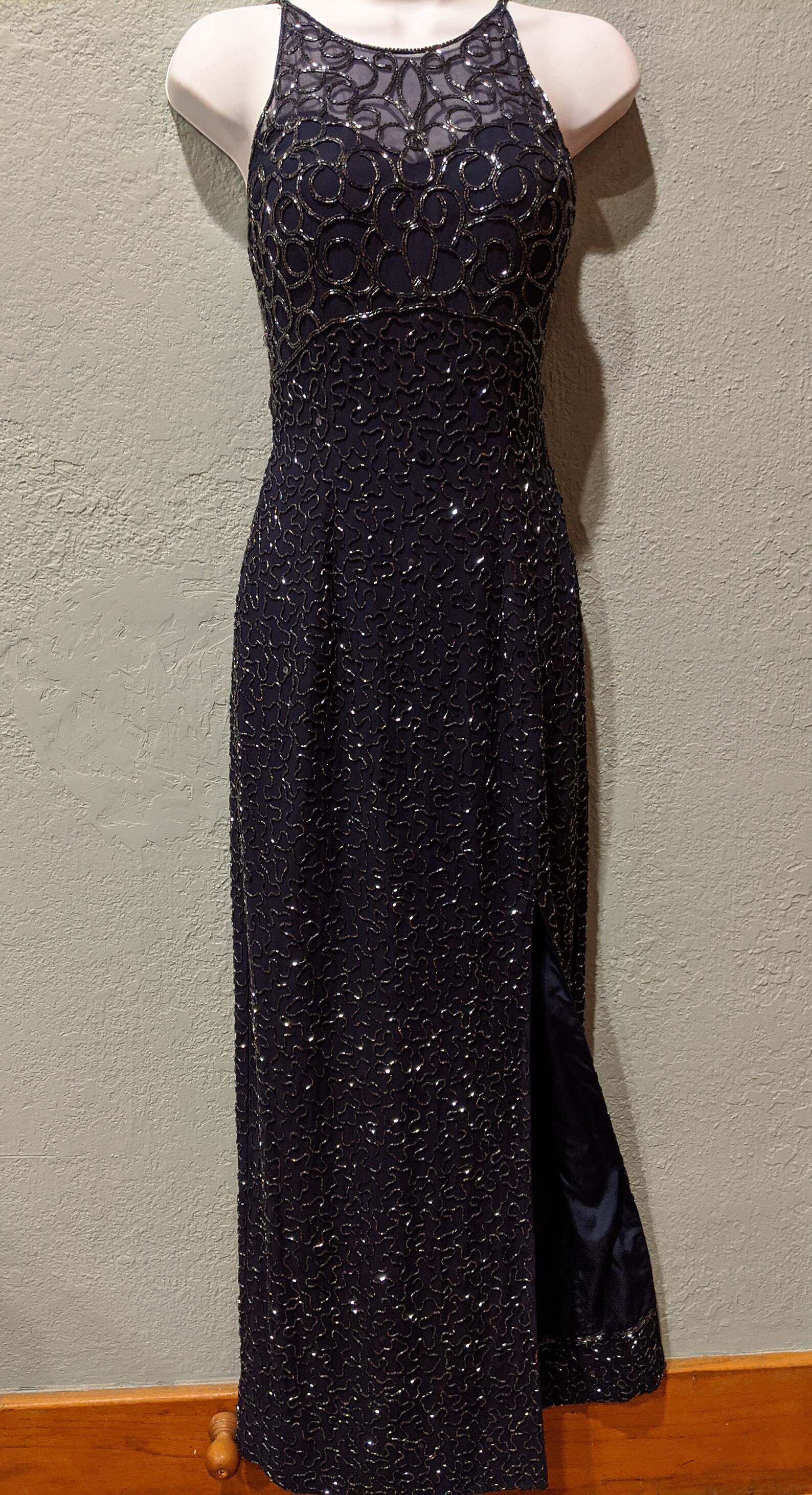 1980's Andretta Donatello Full Length Beaded Evening Gown | Etsy