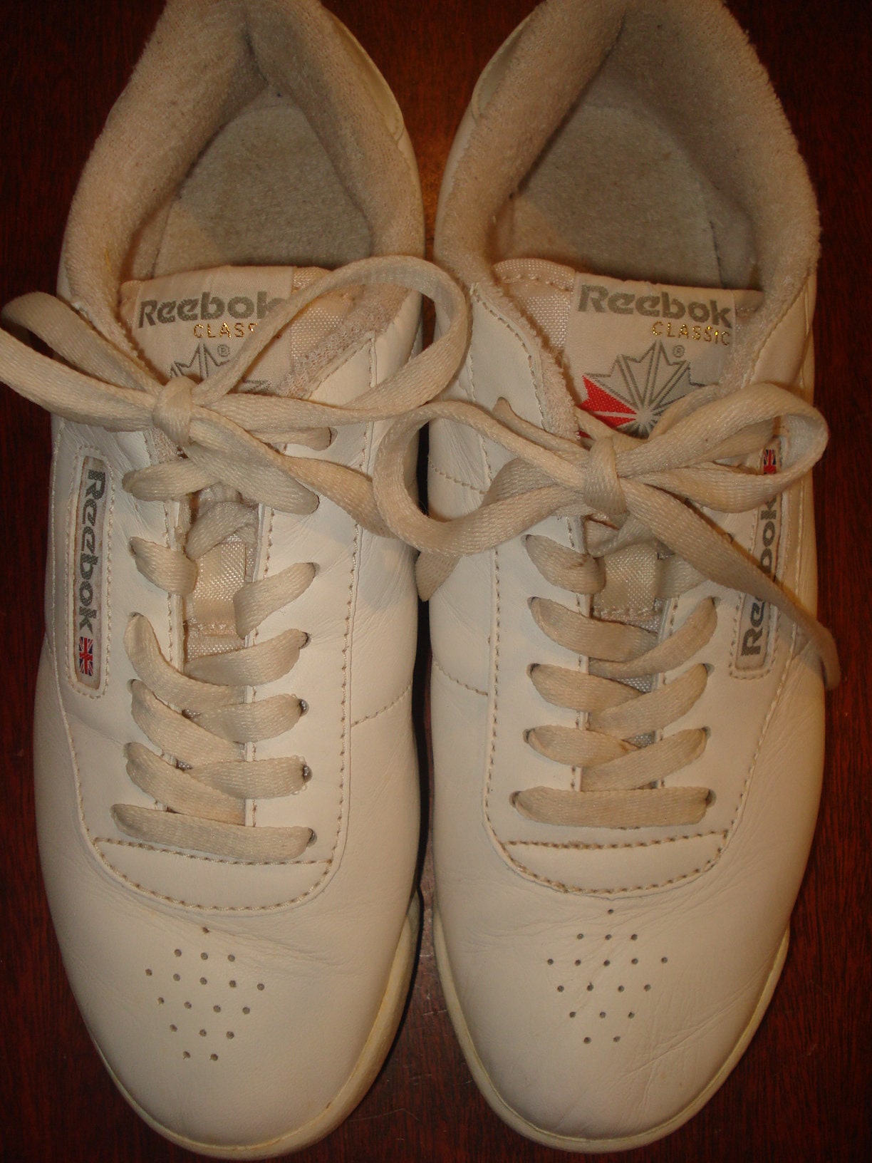Reebok Classic Princess White Leather Aerobic Shoes Sneakers Size 8