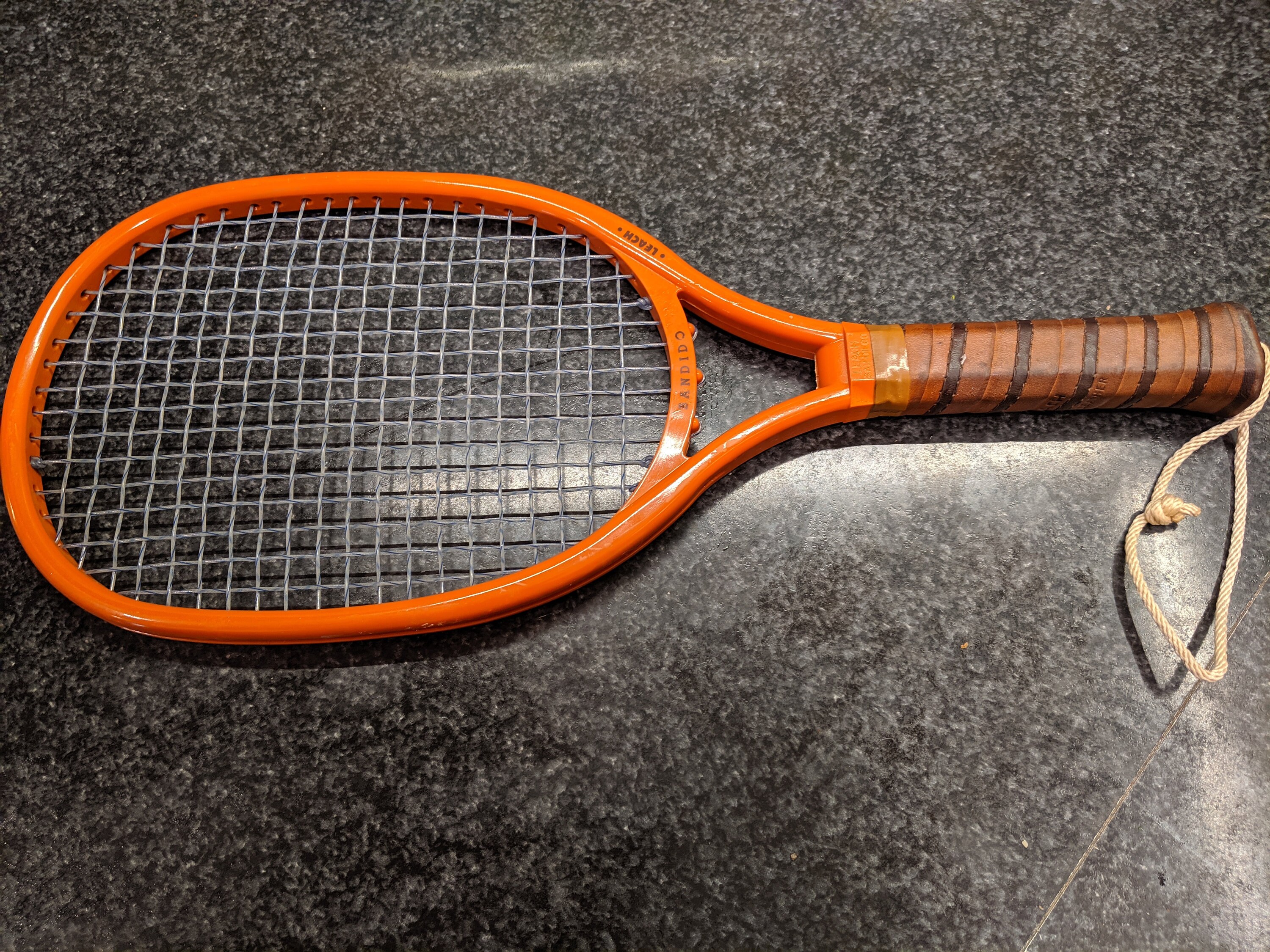 1971 Leach Bandido Racquetball Racket Orange Leach San Diego Made in USA