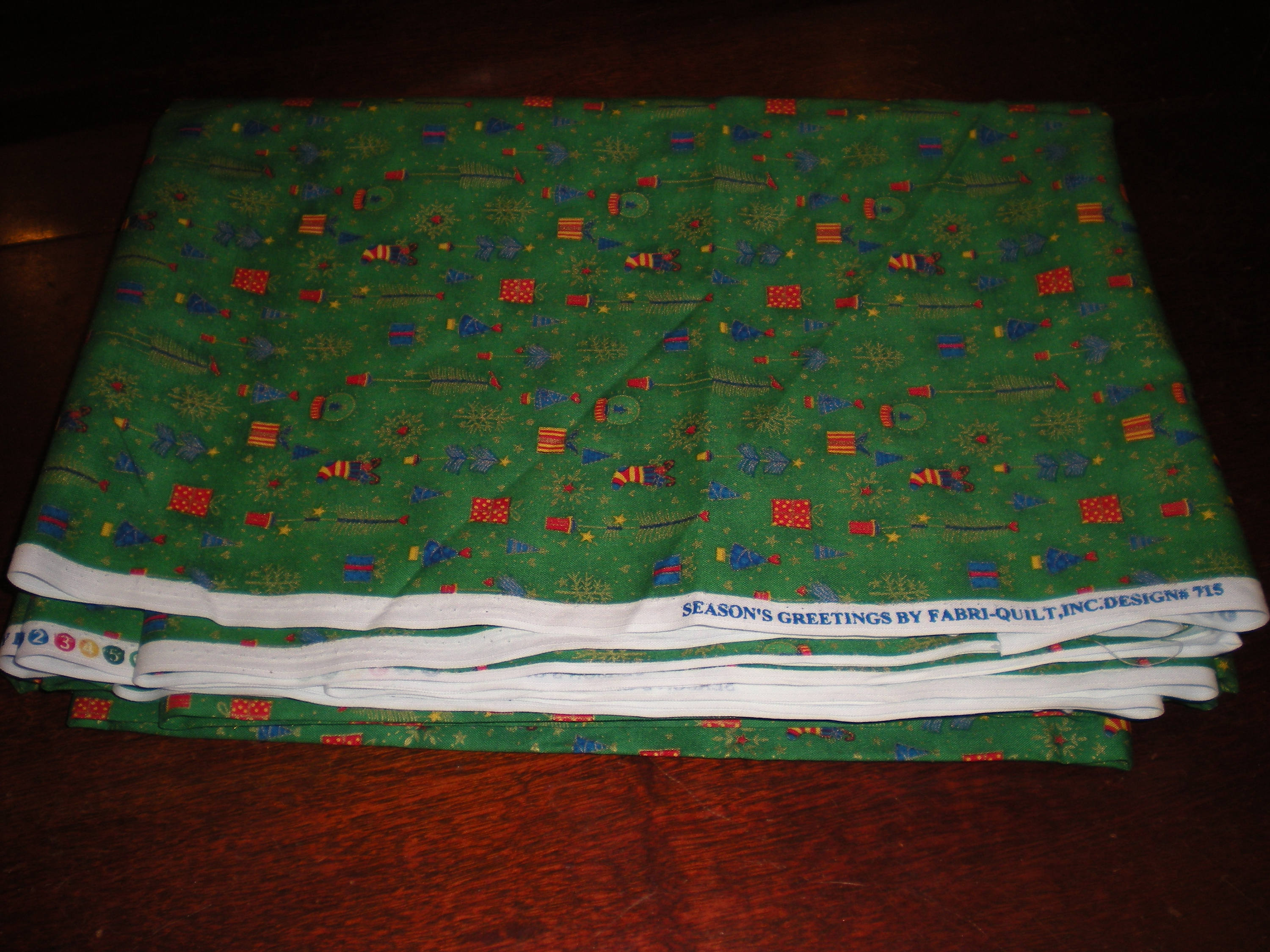 Christmas Quilt Fabric One Piece 5 yards 8 inches Cotton Seasons