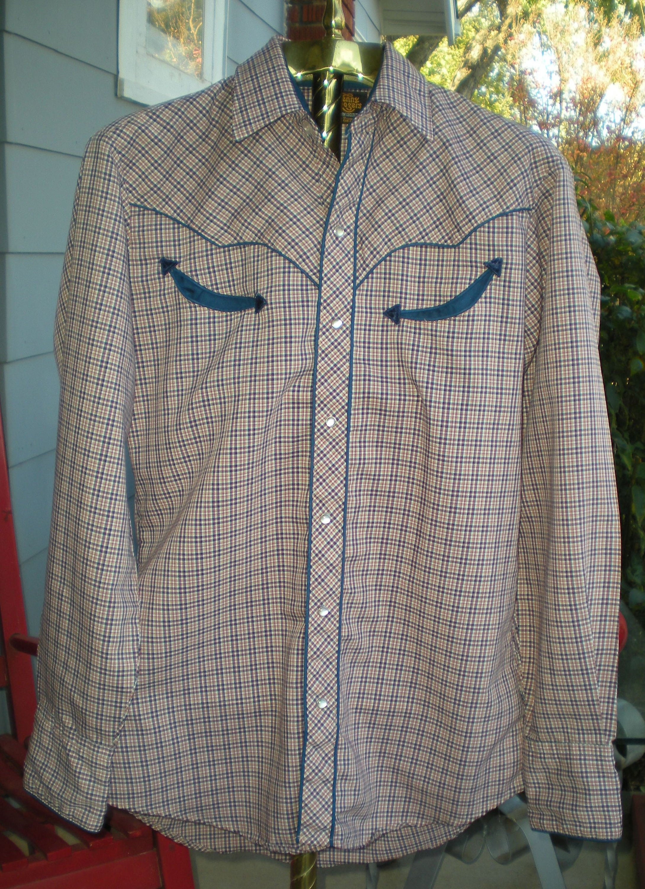 Kenny Rogers Western Collection Plaid Western Shirt Size 15 1/2 - 34 ...