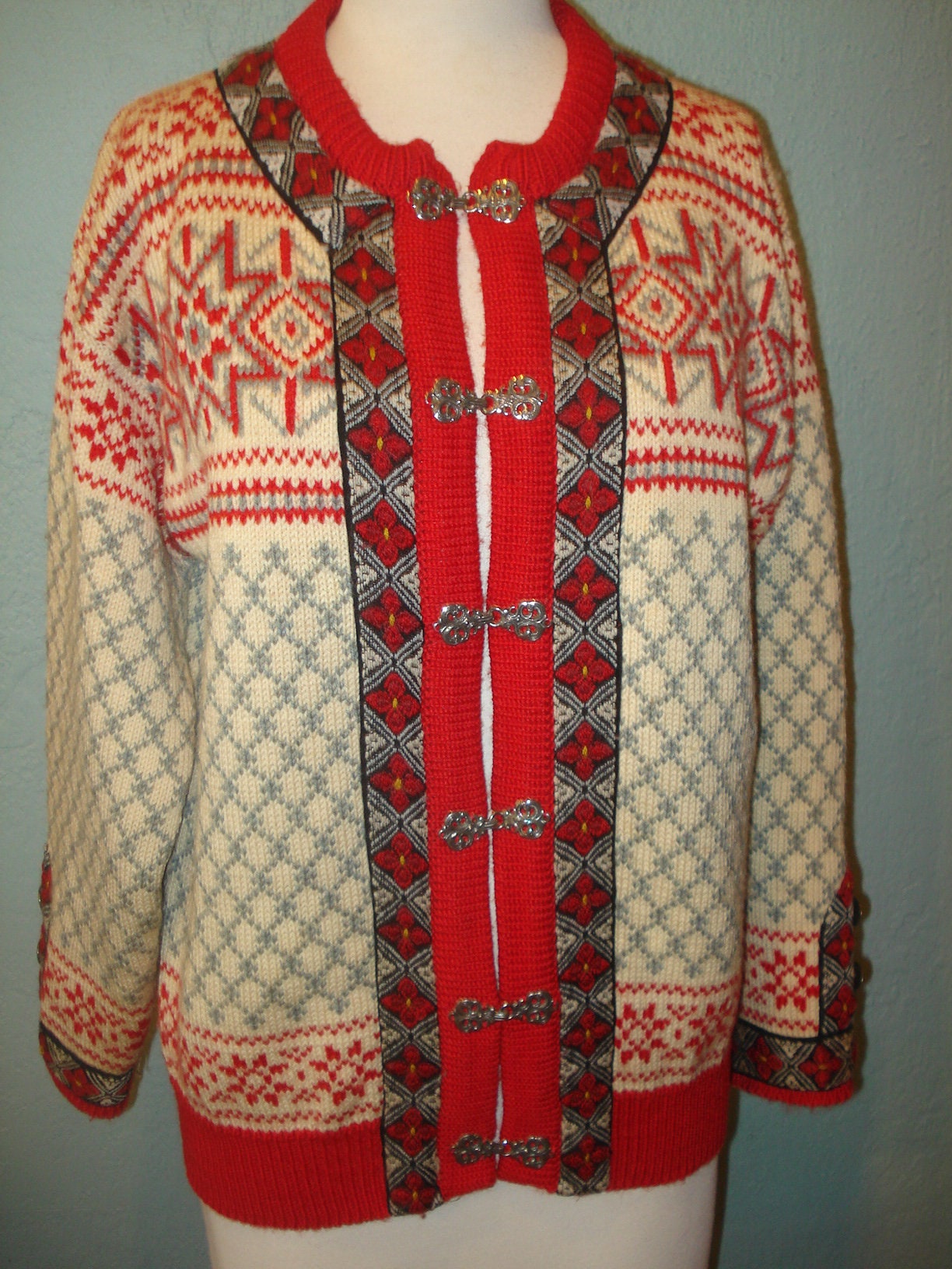 Vintage Norwegian Sweater Cardigan by Dale of Norway Size Medium 42 ...