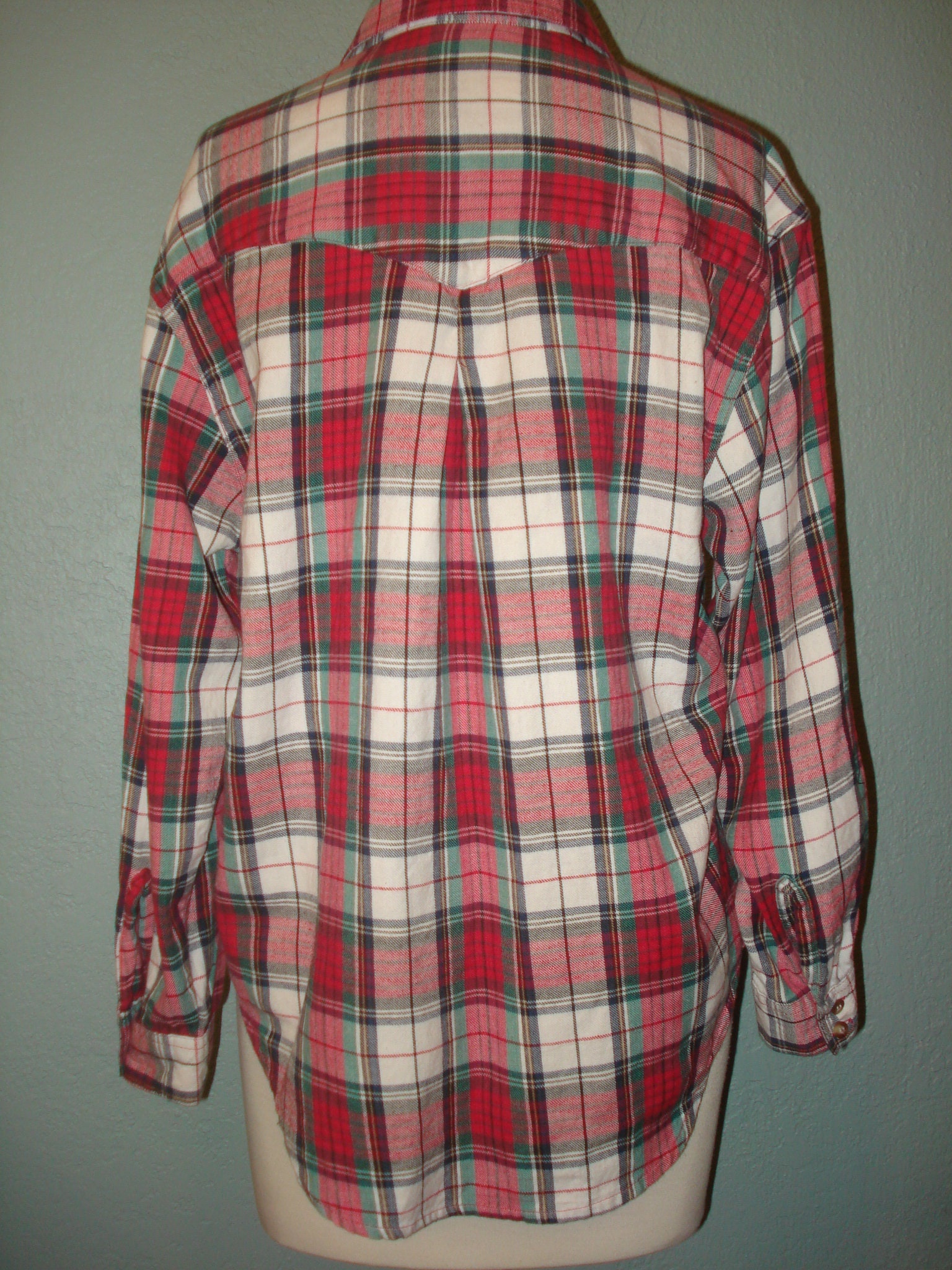 white red and green flannel