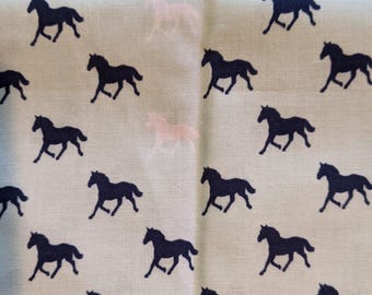 One Piece 27" by 44 " Derby Horses Riley Blake Designs Fabric Pattern #C4422 Derby Style by Melissa Mortenson Aqua & Navy