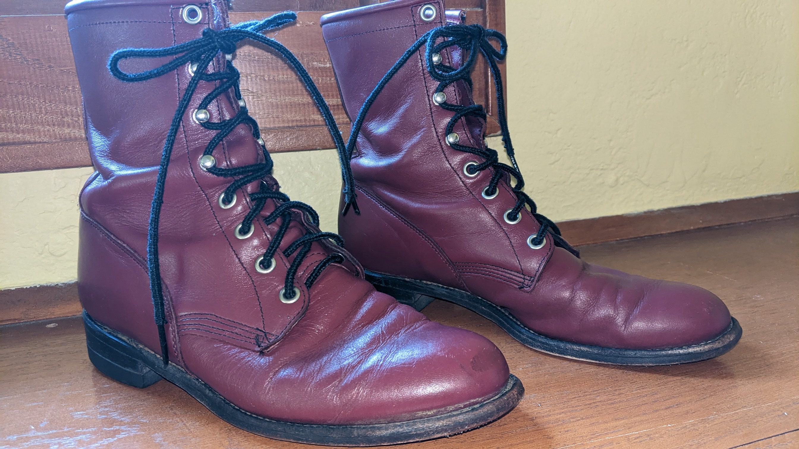 1930's Tall Lace Up Hiking Boots Womens sz 6 - Hippie Tall Lace Up - Ruby  Lane