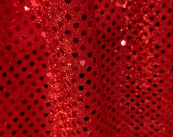 One piece Red Confetti dot polyester fabric 3 yards and 9 inches 50 inches wide for dance costumes or evening wear