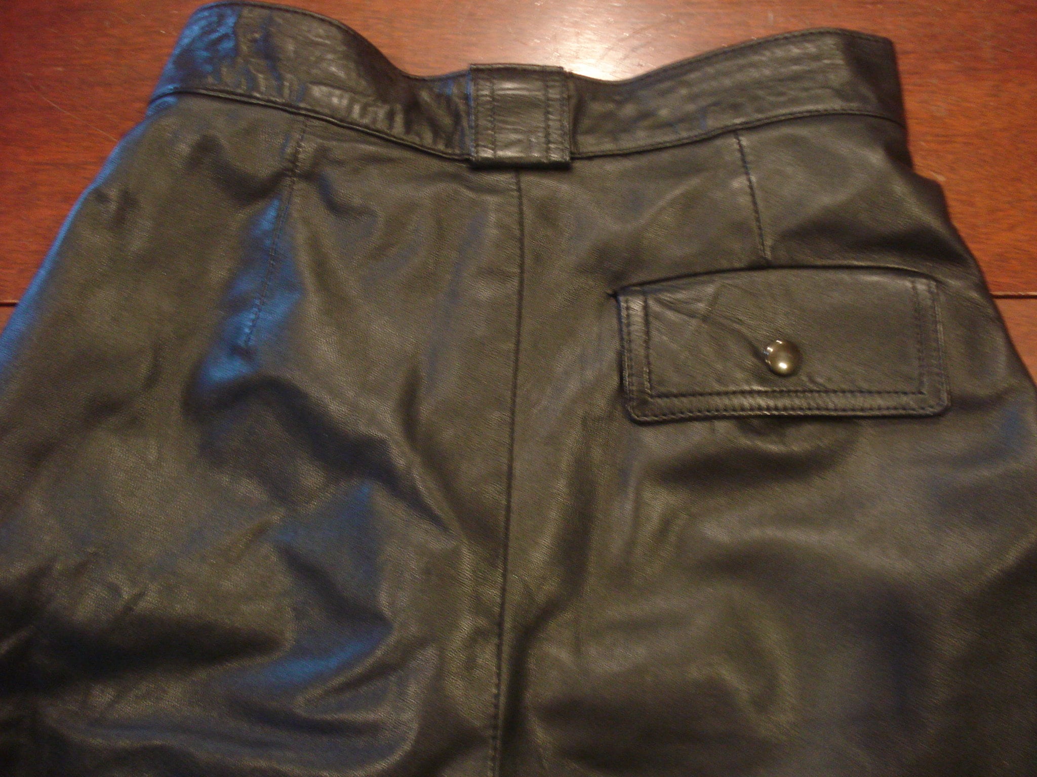 Vtg. Black Leather High Waisted Front Pleated Shorts 26 inch waist ...