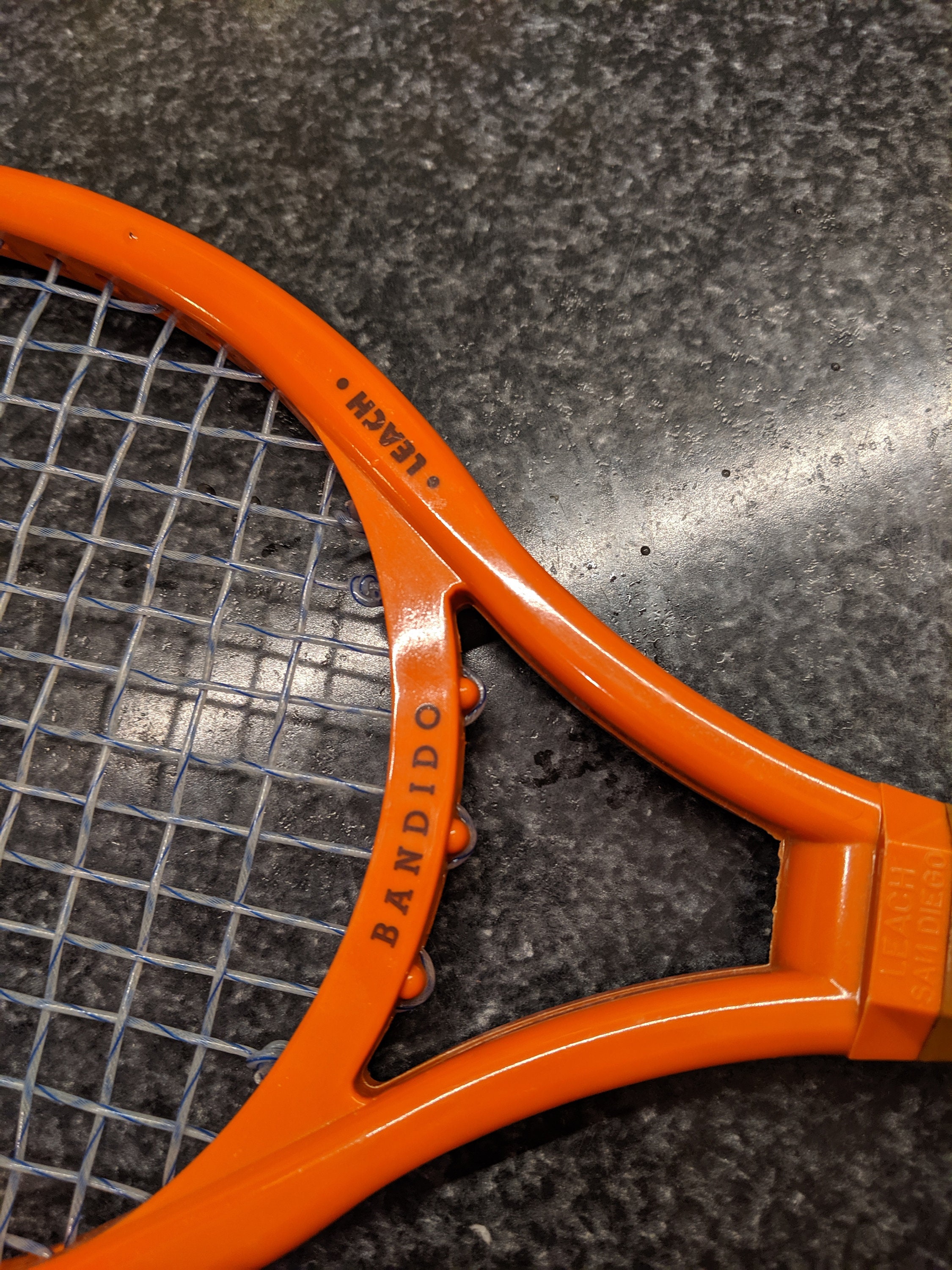 1971 Leach Bandido Racquetball Racket Orange Leach San Diego Made in USA