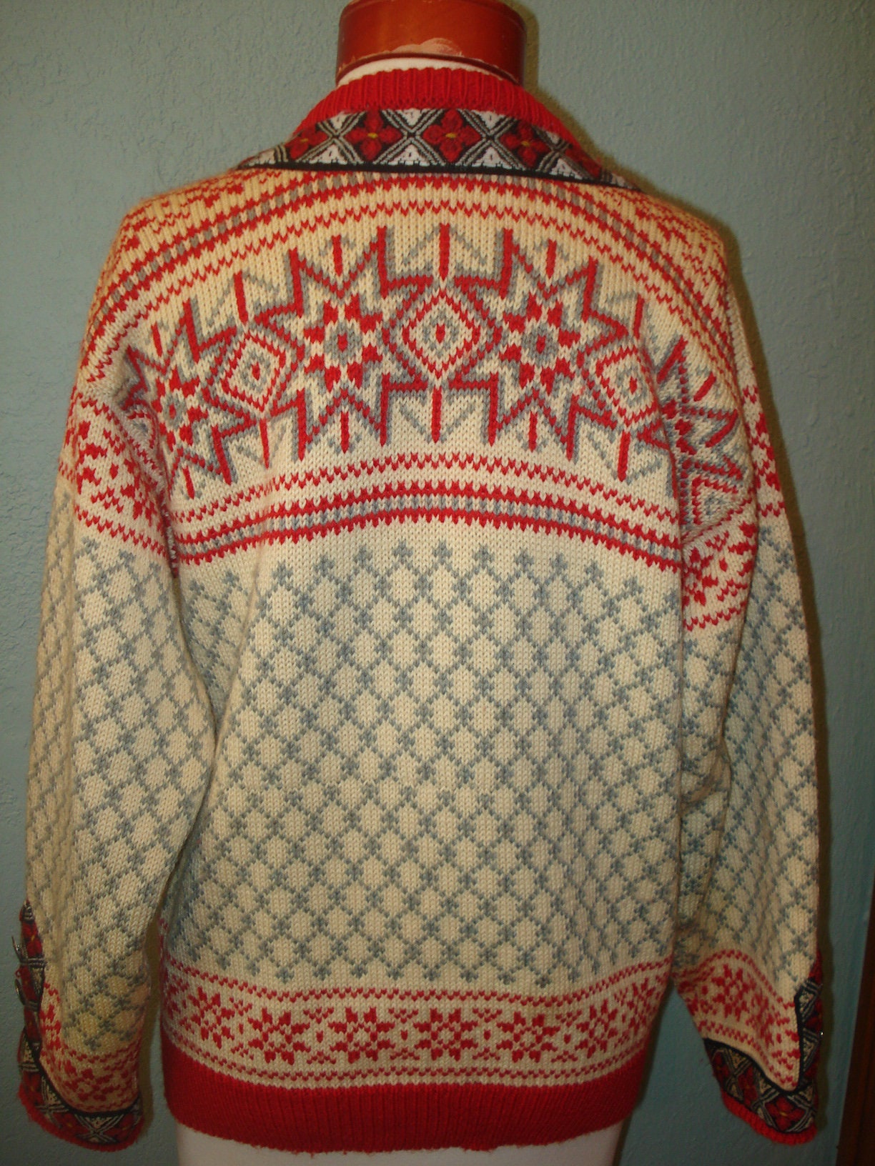 Vintage Norwegian Sweater Cardigan by Dale of Norway Size Medium 42 ...
