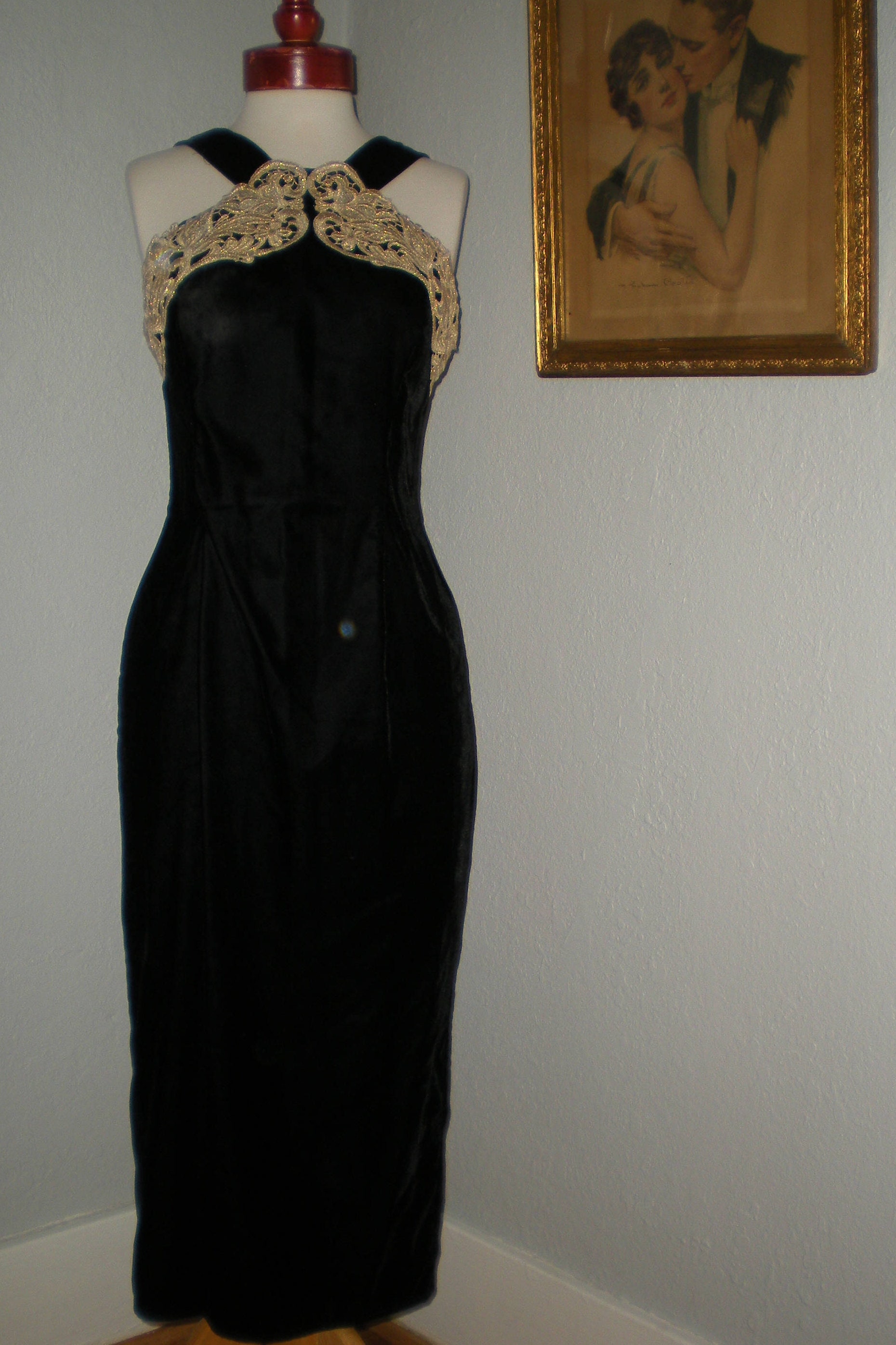 scott mcclintock black velvet dress