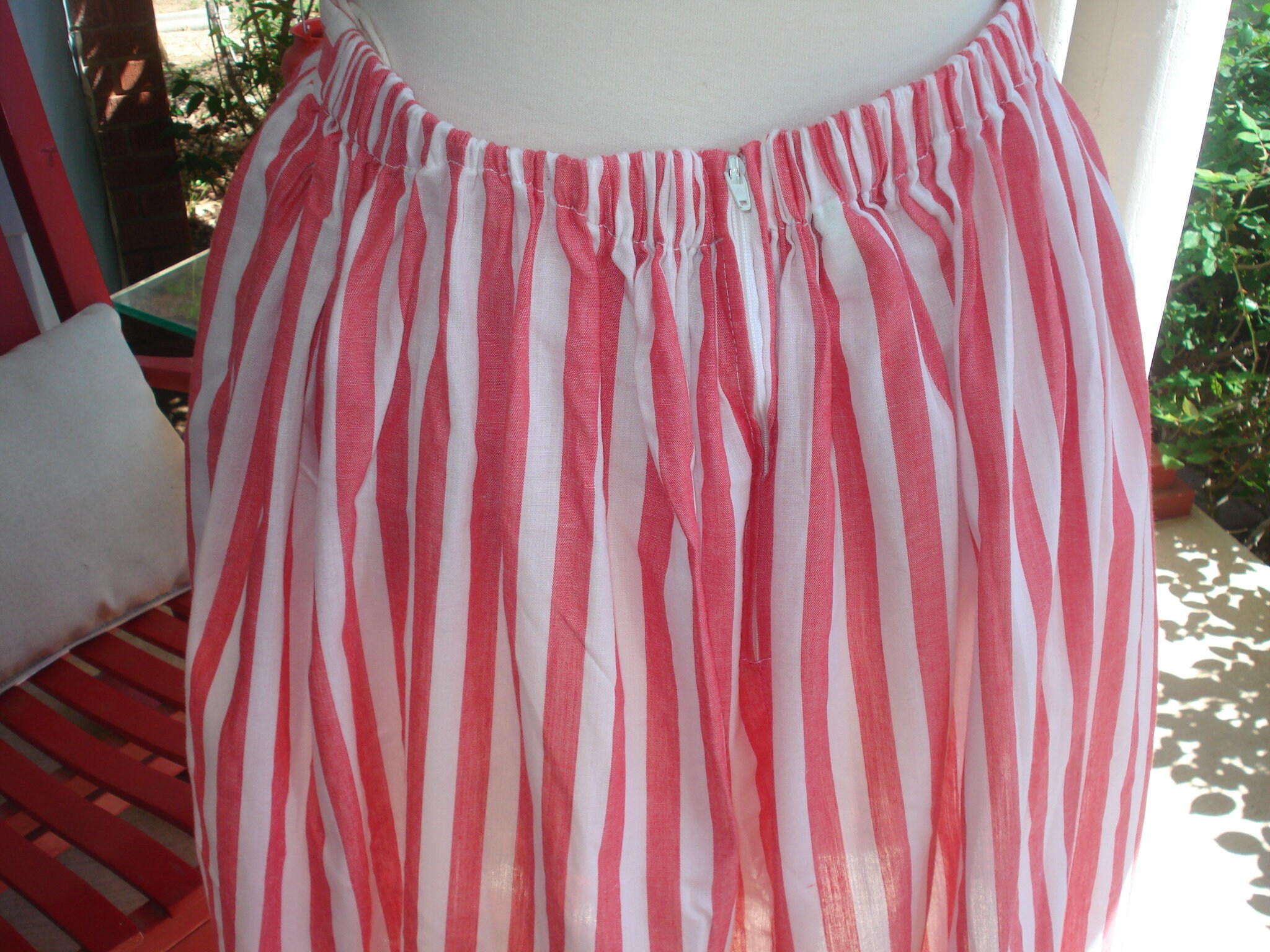 Vintage Red & White Stripe Skirt Size 12 by N.R1 Ned Gould Made in USA ...