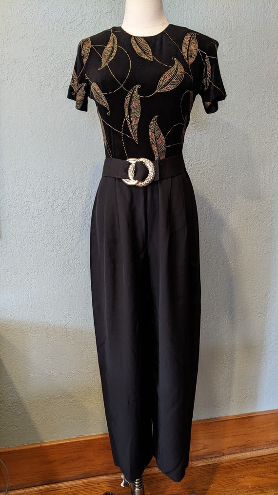 1980's Long Jumpsuit with Cinch Belt size 10 JR Pe