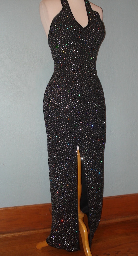 body hugging black dress