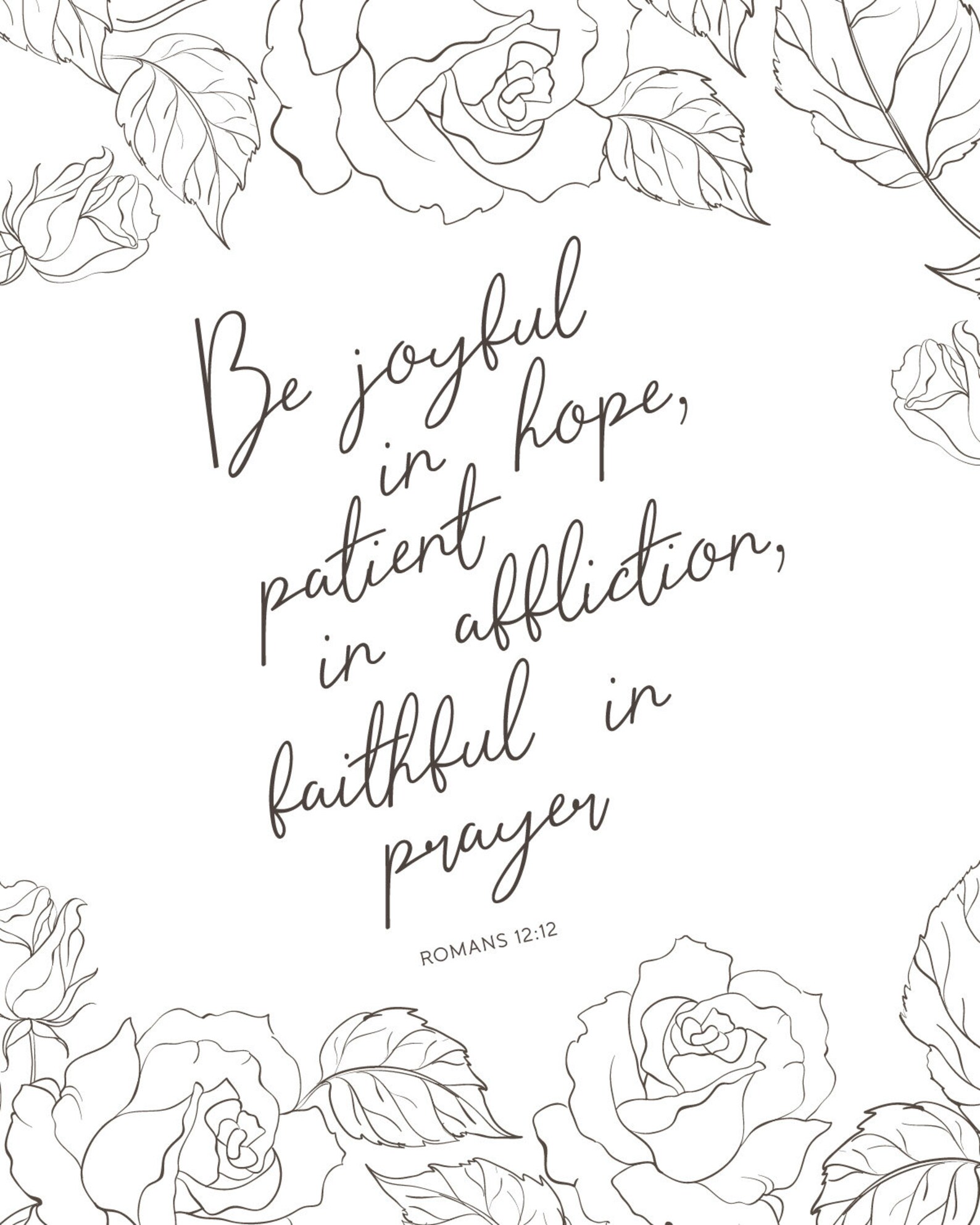 Romans 12:12 Printable Instant Download Bible Verse Wall | Etsy