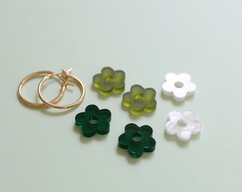 Flower Hoop Earring Set - mix and match