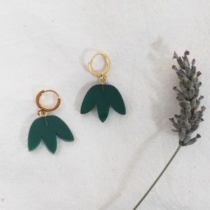 Mini Matisse inspired hoop earrings in green