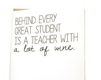 Back to School Teacher Gift Thank You End of School Year Teacher Card Educator Appreciation Teacher Gift Funny Teacher Professor Present