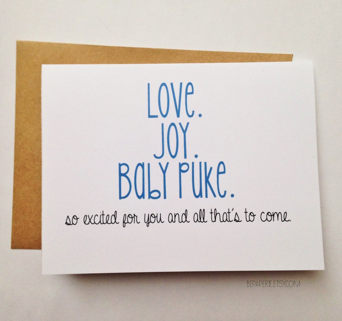 Love Joy Baby Puke Funny New Baby Card New Parent Card Etsy