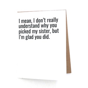 Brother in Law Card - Brother-in-Law Birthday Card - Funny Brother in Law Card - Brother in Love - Snarky Brother in Law card - BIL gift