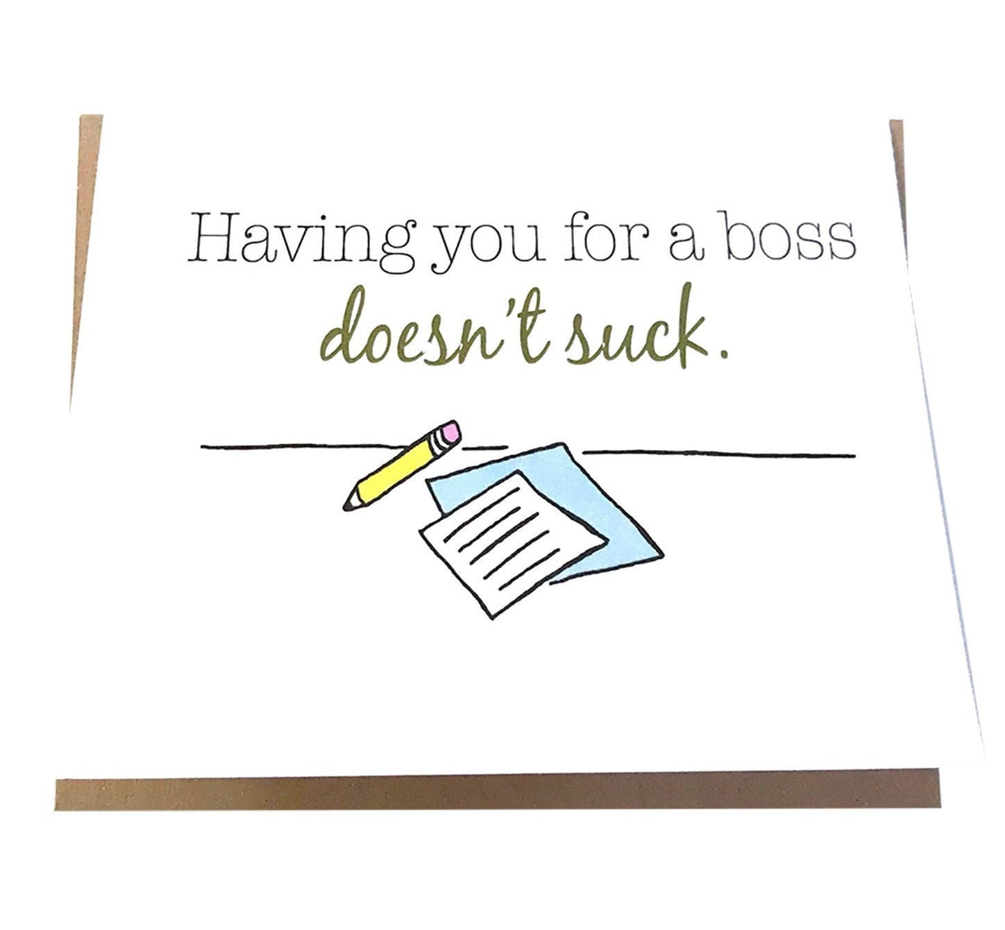 Thank You Boss Funny Boss Card Supervisor Thank You Card Funny Appreciation | Etsy