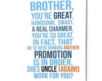 Brother Promotion Card - Second Pregnancy Announcement - Third Pregnancy Announcement - Second Pregnancy Reveal - Second Time Uncle