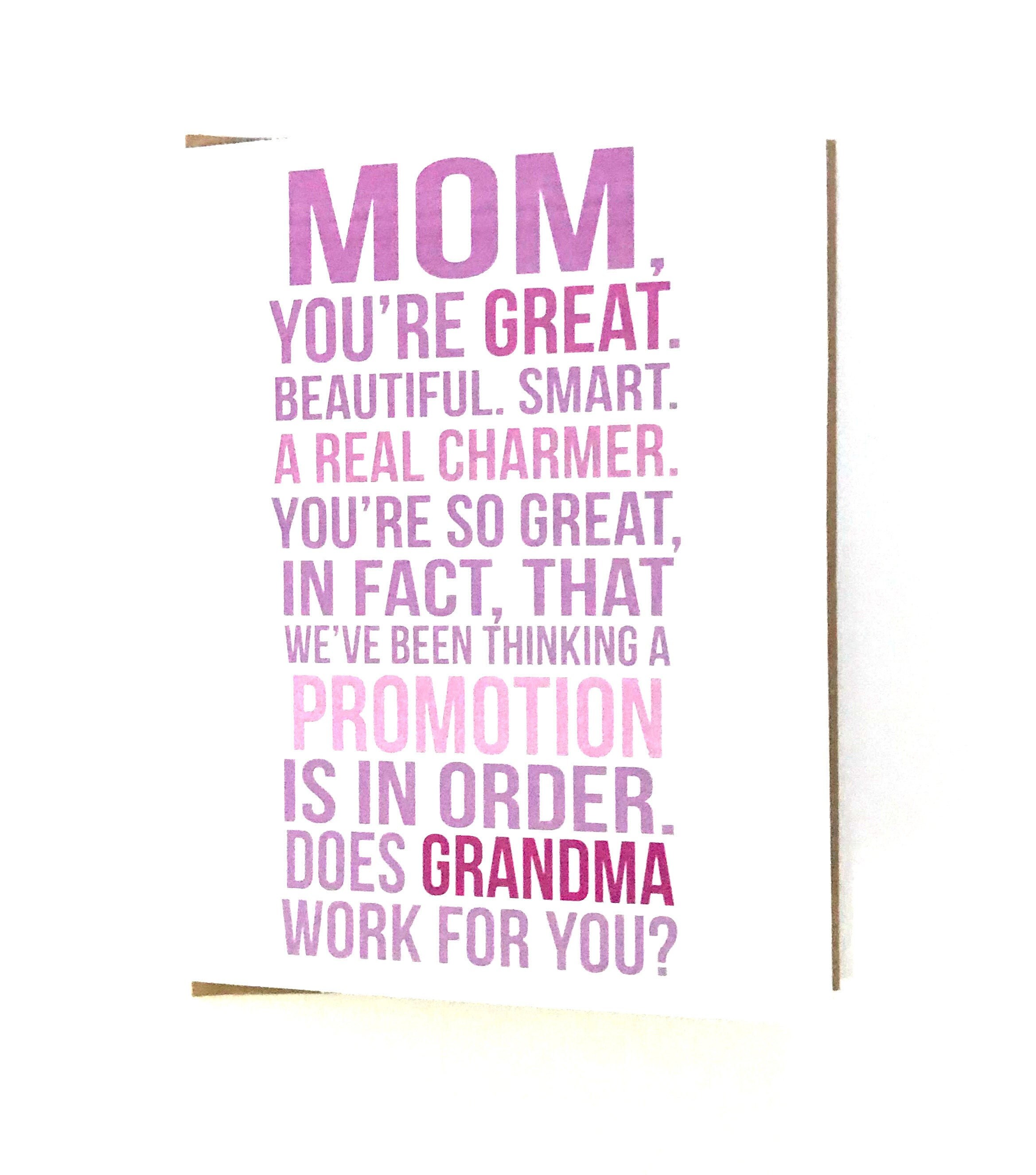 New Grandma Card Baby Announcement Birth Announcement Etsy