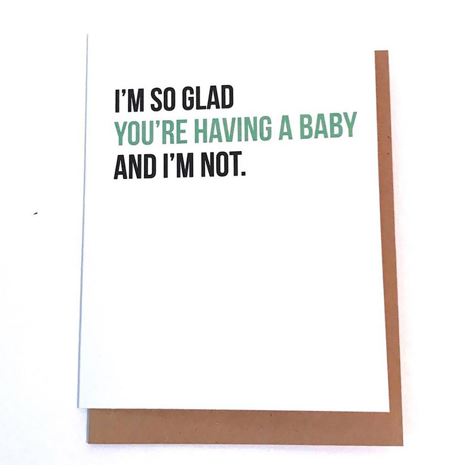 So Glad Im Not Having A Baby Baby Shower Gift Funny Etsy