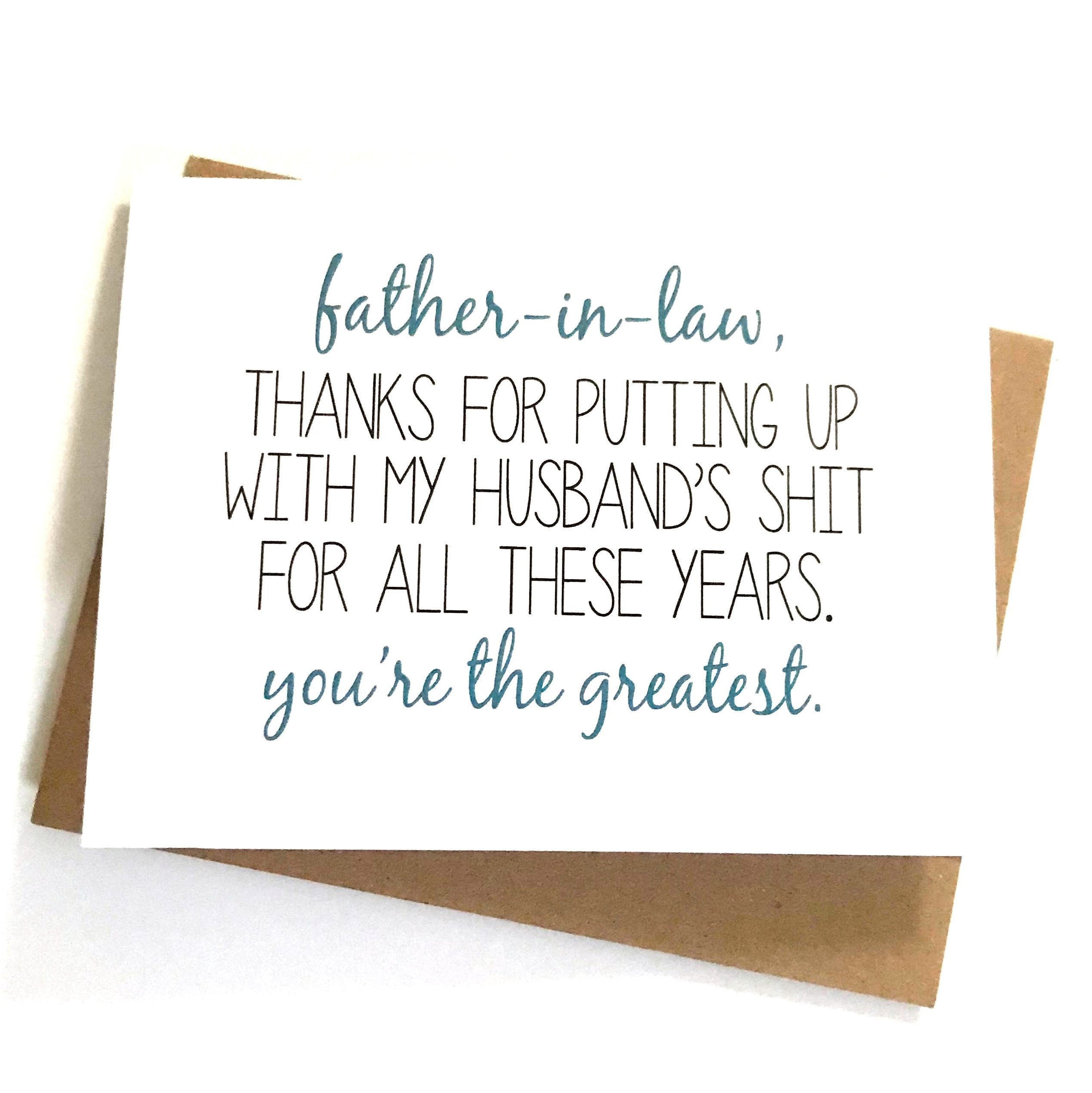 Father in Law Card Card for Father in Law Funny Etsy